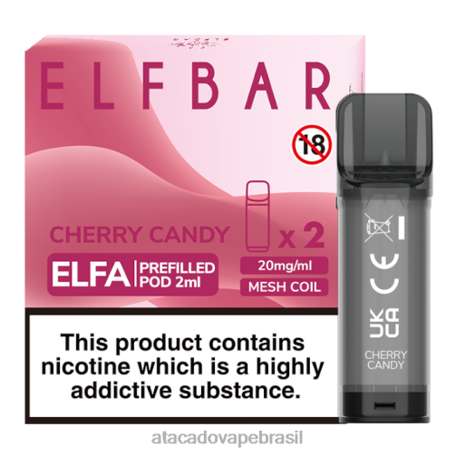 Cigarro Eletronico Vape TF8H0338 | ELFBAR Elfa doce de cereja vagem pré-cheia - 2ml - 20mg (2 embalagens)