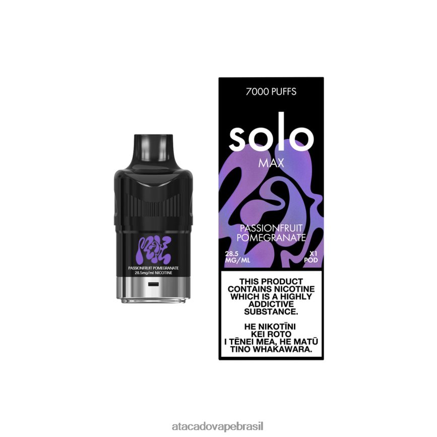 Vape Cigarro Eletrônico Barato 04B2ZF89 - Solo MAX vagem romã de maracujá