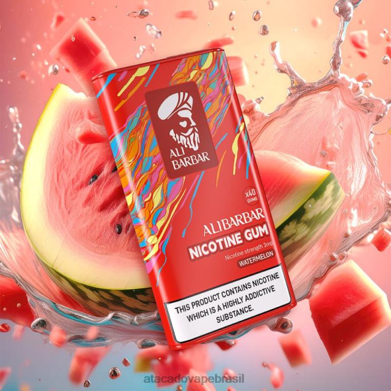 Vape Brasília Taguatinga 6J4B085 Alibarbar goma de nicotina melancia