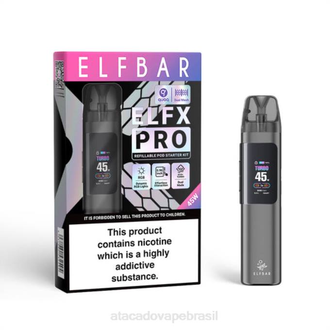 FH0B3 cinza ELFBAR ELFX Pro dispositivo de vagem aberta