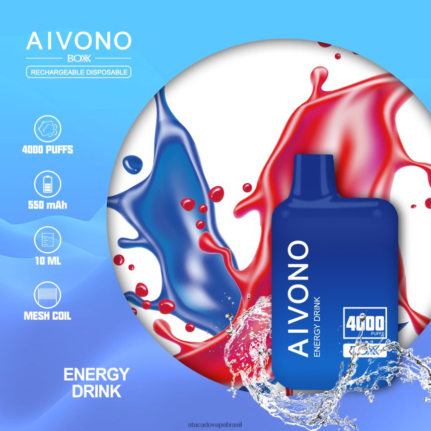 Aivono AIM BOXX 4000 bebida energética - 4N686L225 Atacado Vape Brasil