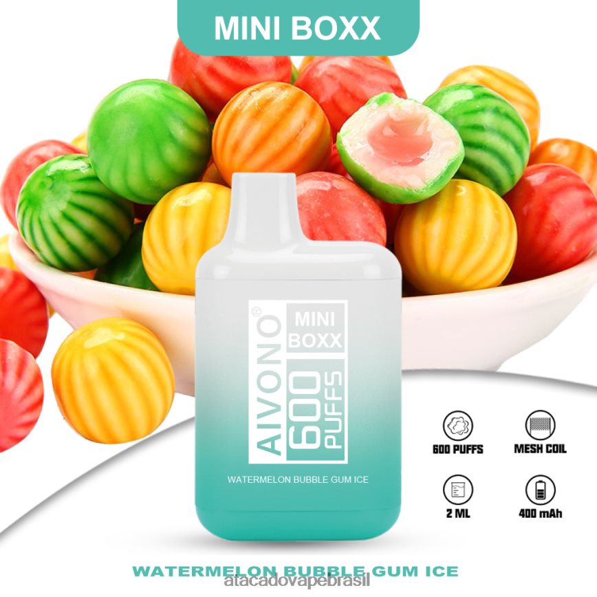 Aivono AIM MINI BOXX 600 sorvete de chiclete de melancia - 4N686L235 Vape Brasília Taguatinga