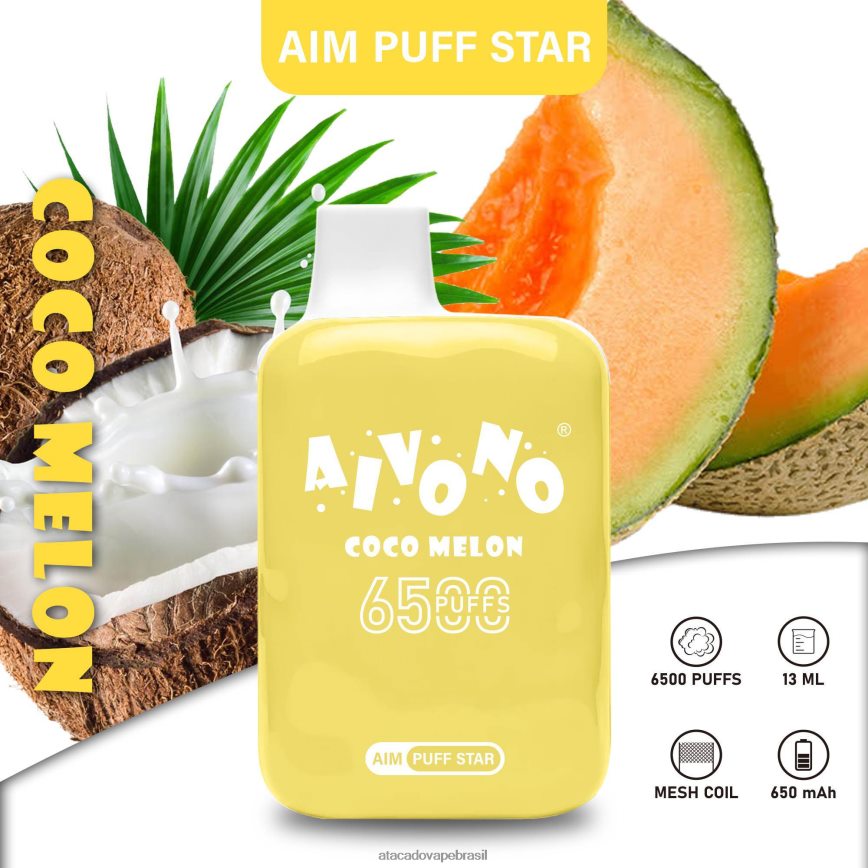 Aivono AIM PUFF STAR 6500 cocomelon - 4N686L297 Atacado Vaporizador