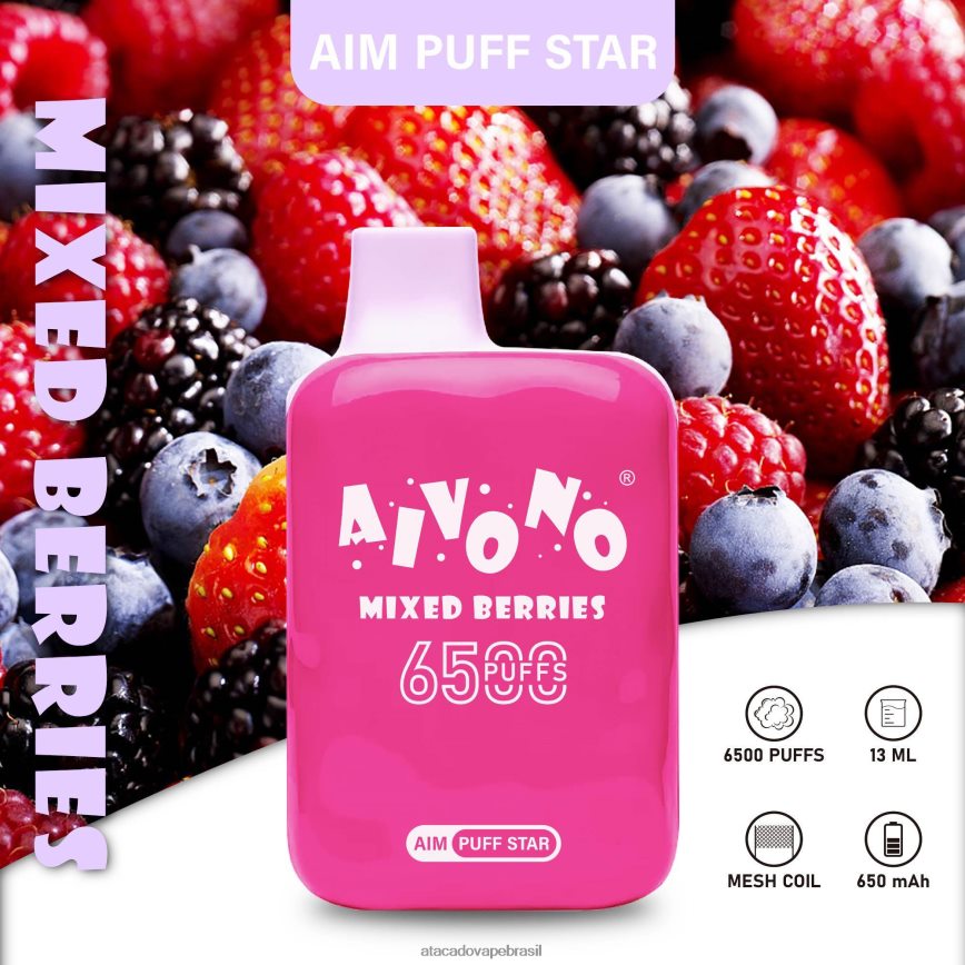 Aivono AIM PUFF STAR 6500 frutas misturadas - 4N686L290 Atacado Vaporizador