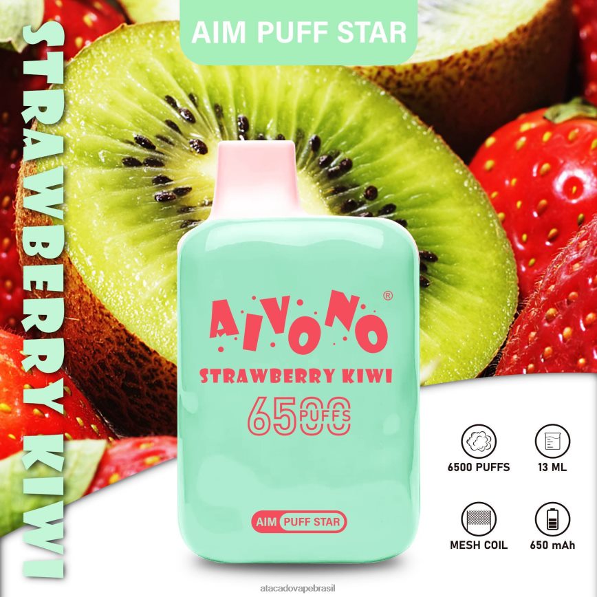 Aivono AIM PUFF STAR 6500 kiwi morango - 4N686L294 Cigarro Eletronico Vape