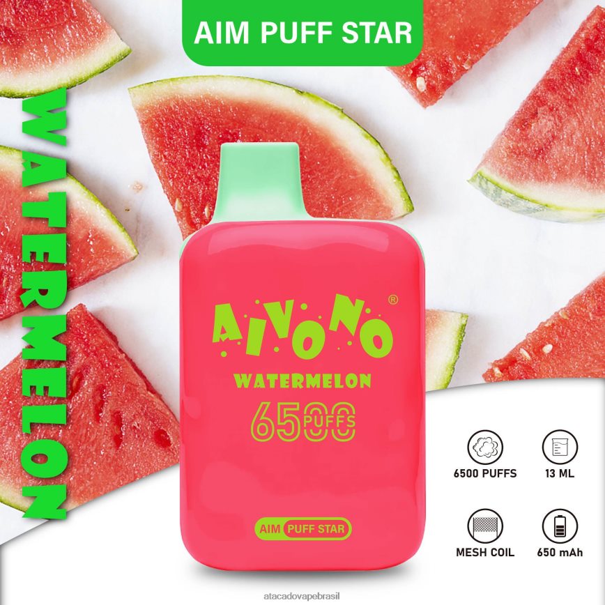 Aivono AIM PUFF STAR 6500 melancia - 4N686L291 Vape Brasília Taguatinga