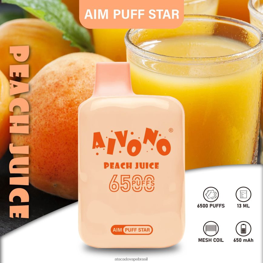 Aivono AIM PUFF STAR 6500 suco de pêssego - 4N686L289 Grossiste Vape