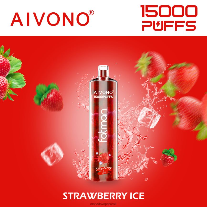 Aivono FATMAN 15.000 gelo de morango - 4N686L11 Vape Brasília Taguatinga