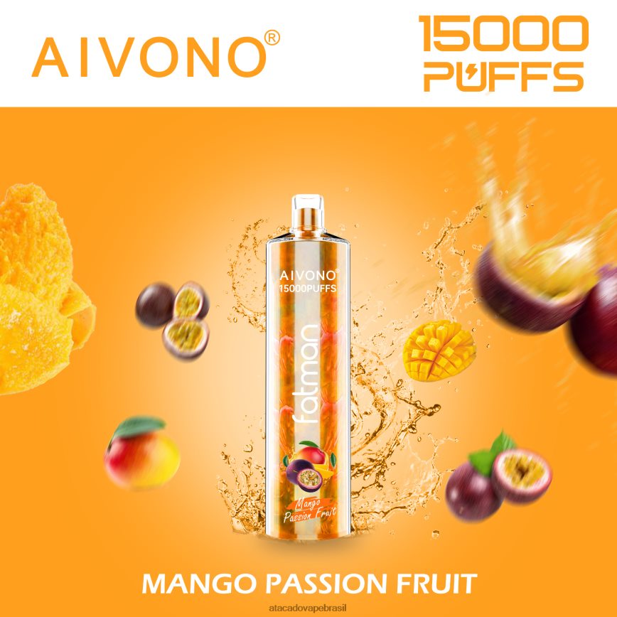 Aivono FATMAN 15.000 manga, maracujá - 4N686L19 Vape Cigarro Eletrônico Barato