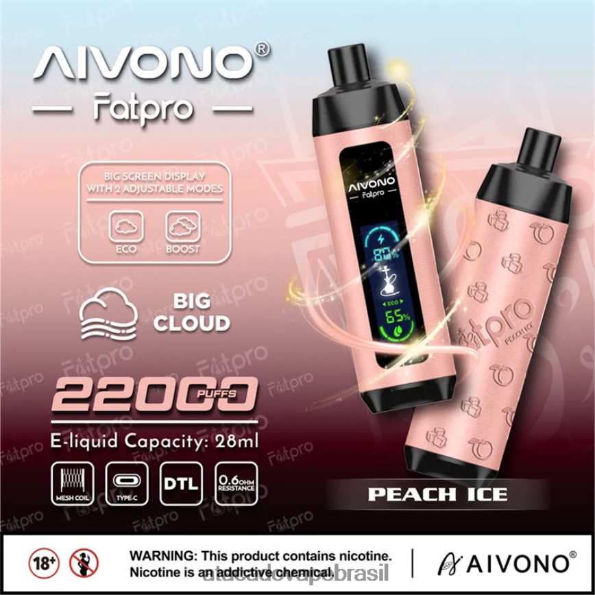 Aivono Fatpro 22.000 gelo de pêssego - 4N686L5 Vape Cigarro Eletrônico Barato