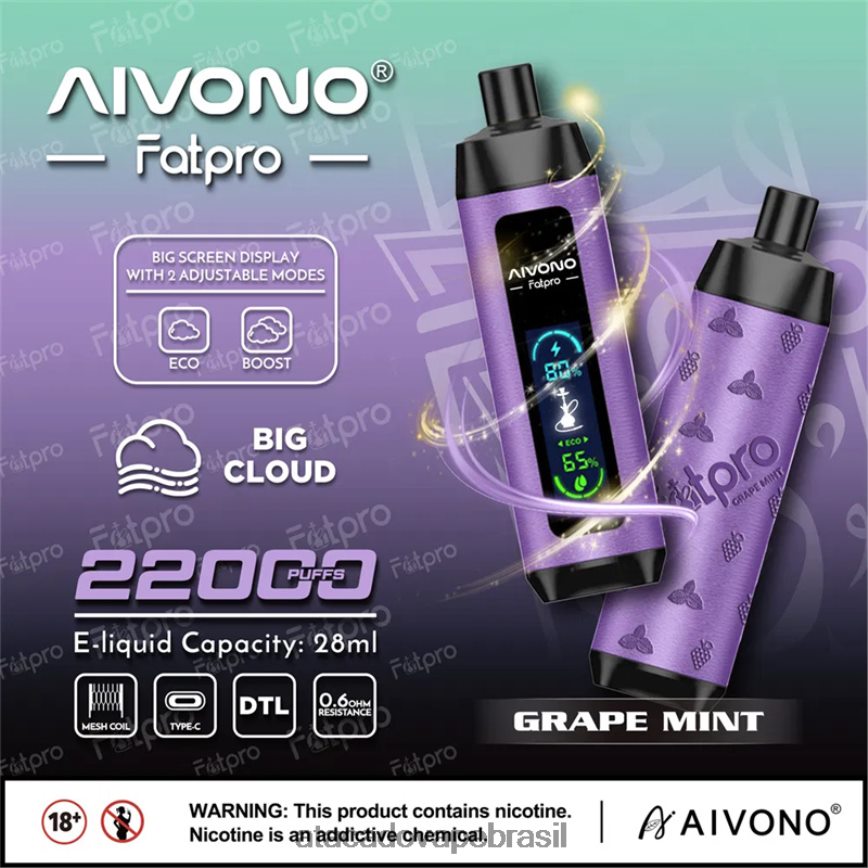 Aivono Fatpro 22.000 hortelã de uva - 4N686L2 Grossiste Vape