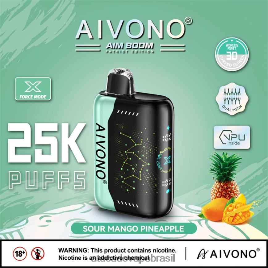 Aivono AIM BOOM 25.000 abacaxi manga azeda - 4N686L351 Atacado Vape Brasil