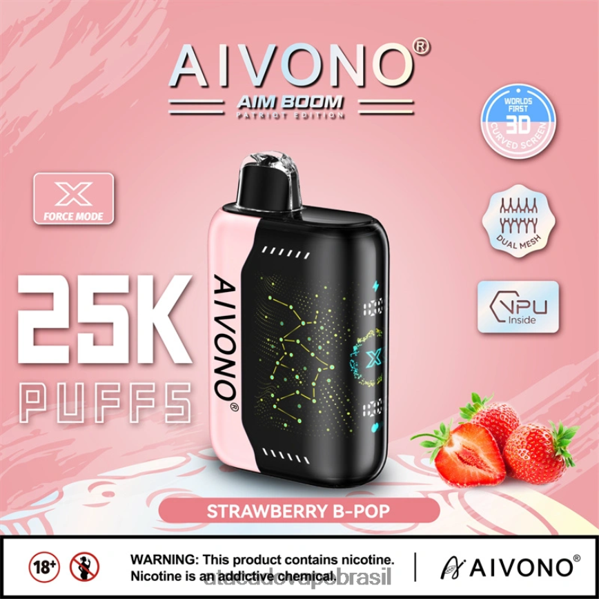 Aivono AIM BOOM 25.000 b-pop de morango - 4N686L352 Grossiste Vape