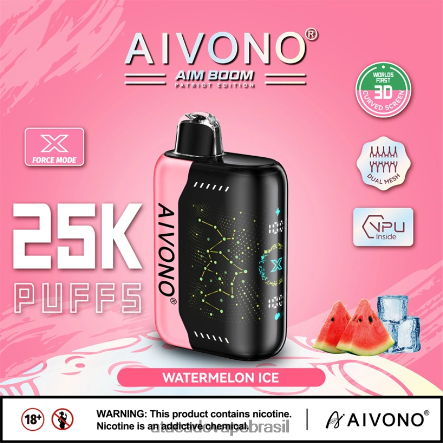 Aivono AIM BOOM 25.000 gelo de melancia - 4N686L353 Atacado Vaporizador