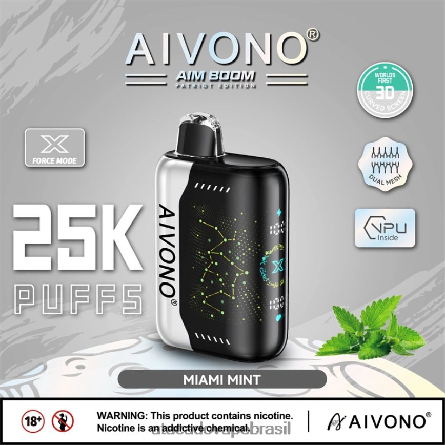 Aivono AIM BOOM 25.000 hortelã de miami - 4N686L349 Vape Cigarro Eletronico Comprar