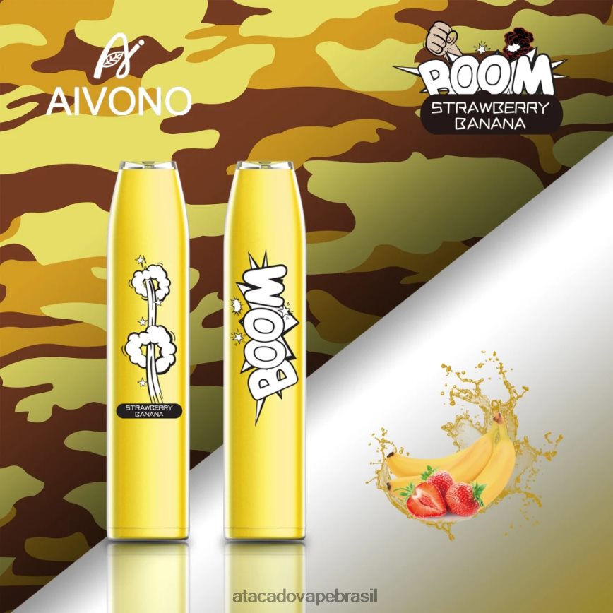 Aivono AIM BOOM 600 banana morango - 4N686L363 Vape Cigarro Eletronico Comprar
