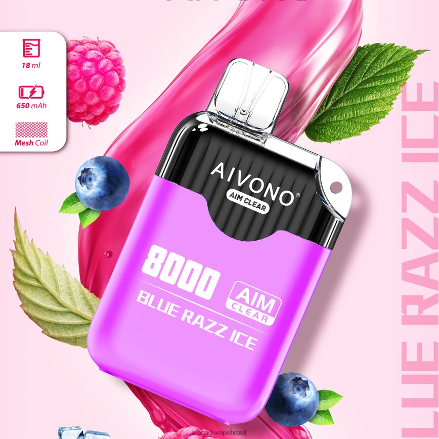 Aivono AIM CLEAR 8.000 gelo azul - 4N686L202 Vape Cigarro Eletronico Comprar