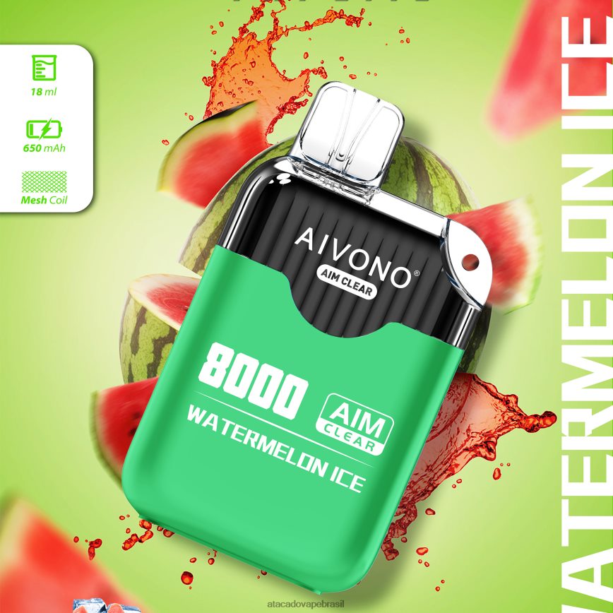 Aivono AIM CLEAR 8.000 gelo de melancia - 4N686L204 Atacado Vape Brasil