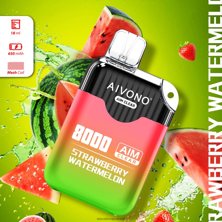 Aivono AIM CLEAR 8.000 melancia morango - 4N686L208 Vape Cigarro Eletrônico Barato
