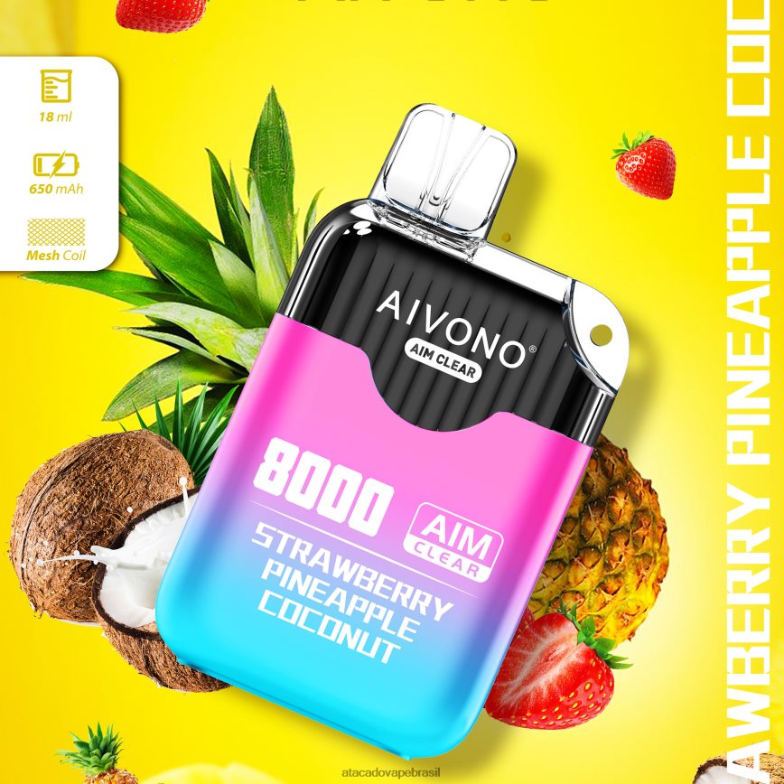 Aivono AIM CLEAR 8.000 morango abacaxi coco - 4N686L207 Vape Brasília Taguatinga