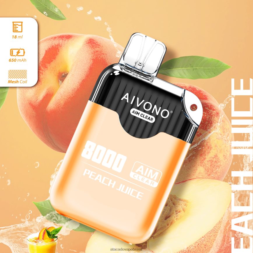 Aivono AIM CLEAR 8.000 suco de pêssego - 4N686L203 Cigarro Eletronico Vape
