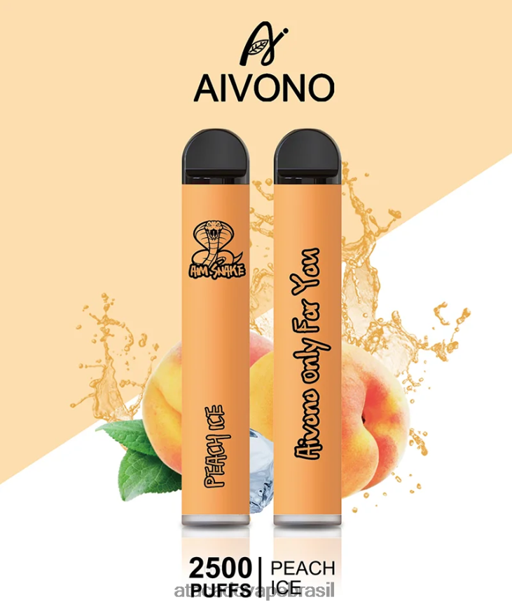 Aivono AIM SNAKE 2500 gelo de pêssego - 4N686L316 Atacado Vape Brasil