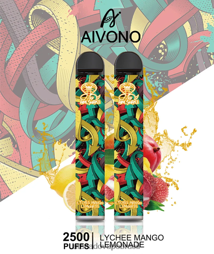 Aivono AIM SNAKE 2500 limonada de manga e lichia - 4N686L308 Cigarro Eletronico Vape