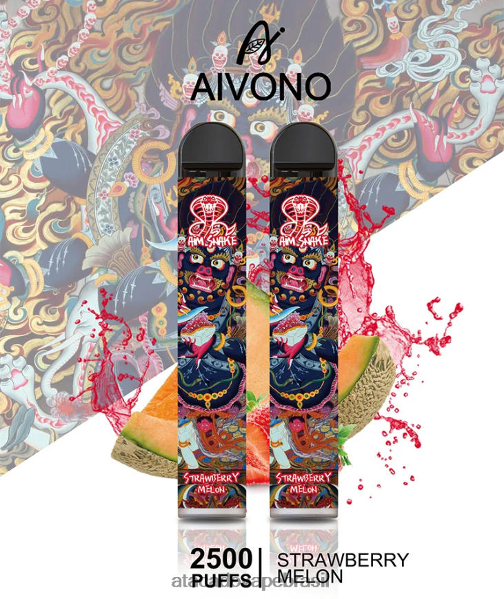 Aivono AIM SNAKE 2500 melão morango - 4N686L320 Vape Cigarro Eletrônico Barato