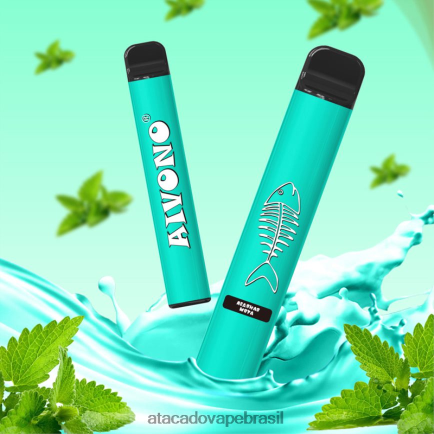 Aivono AIM FISHBONE 600 menta fresca - 4N686L278 Vape Cigarro Eletrônico Barato