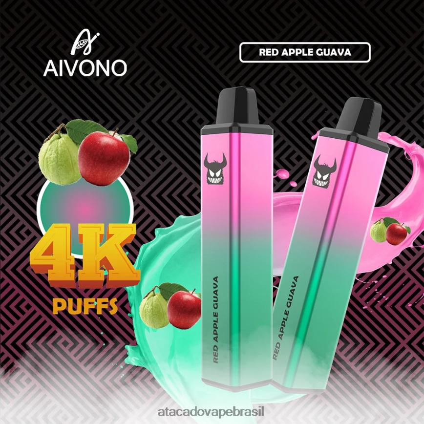 Aivono AIM FREAK 4000 goiaba maçã vermelha - 4N686L257 Vape Cigarro Eletrônico Barato