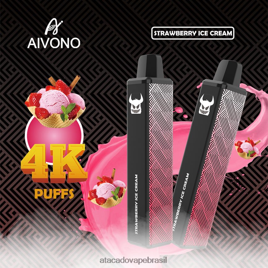 Aivono AIM FREAK 4000 sorvete de morango - 4N686L263 Vape Brasília Taguatinga