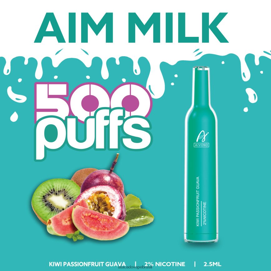 Aivono AIM MILK 500 kiwi maracujá goiaba - 4N686L272 Vape Cigarro Eletronico Comprar