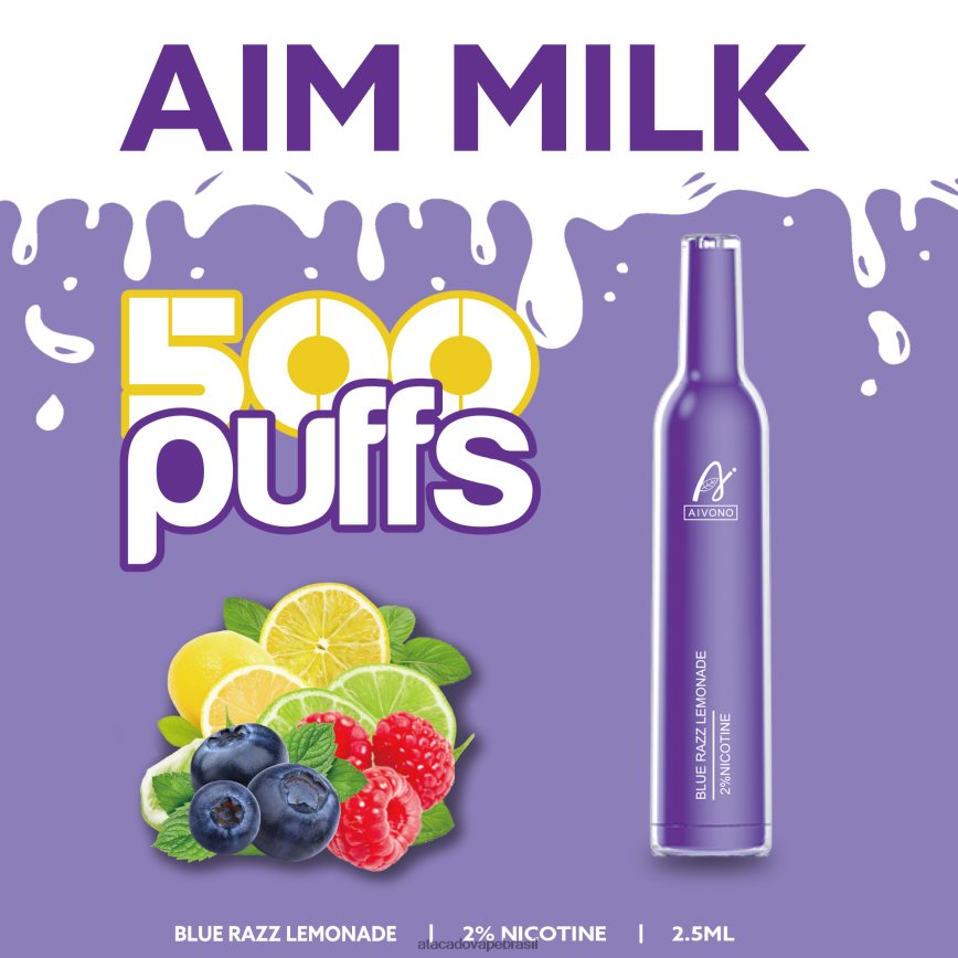 Aivono AIM MILK 500 limonada razz azul - 4N686L264 Vape Cigarro Eletrônico Barato