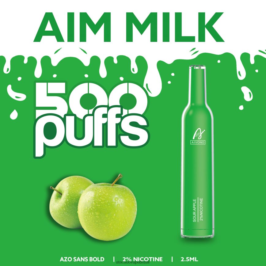 Aivono AIM MILK 500 maçã azeda - 4N686L267 Atacado Vape Brasil