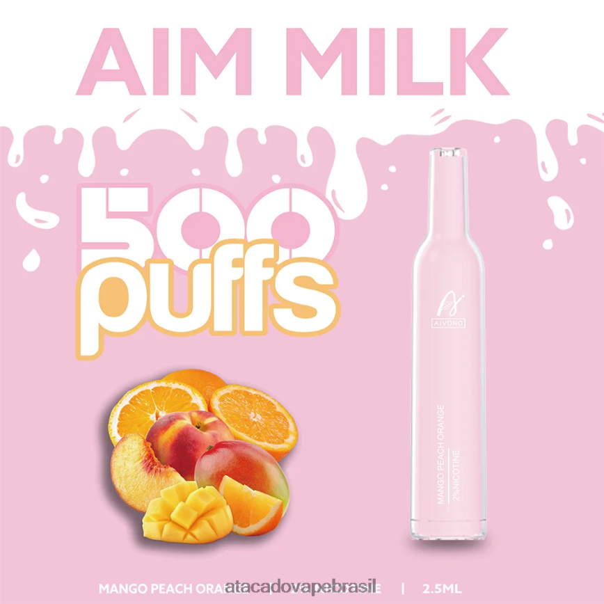 Aivono AIM MILK 500 manga pêssego laranja - 4N686L269 Atacado Vaporizador
