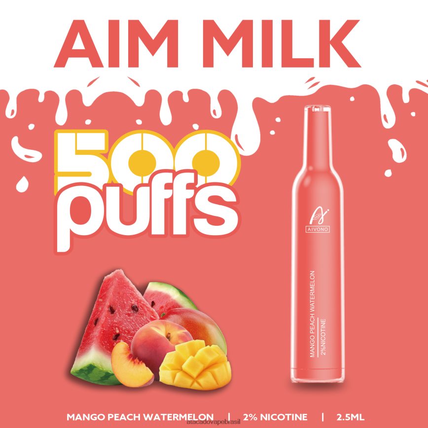Aivono AIM MILK 500 manga, pêssego, melancia - 4N686L268 Grossiste Vape
