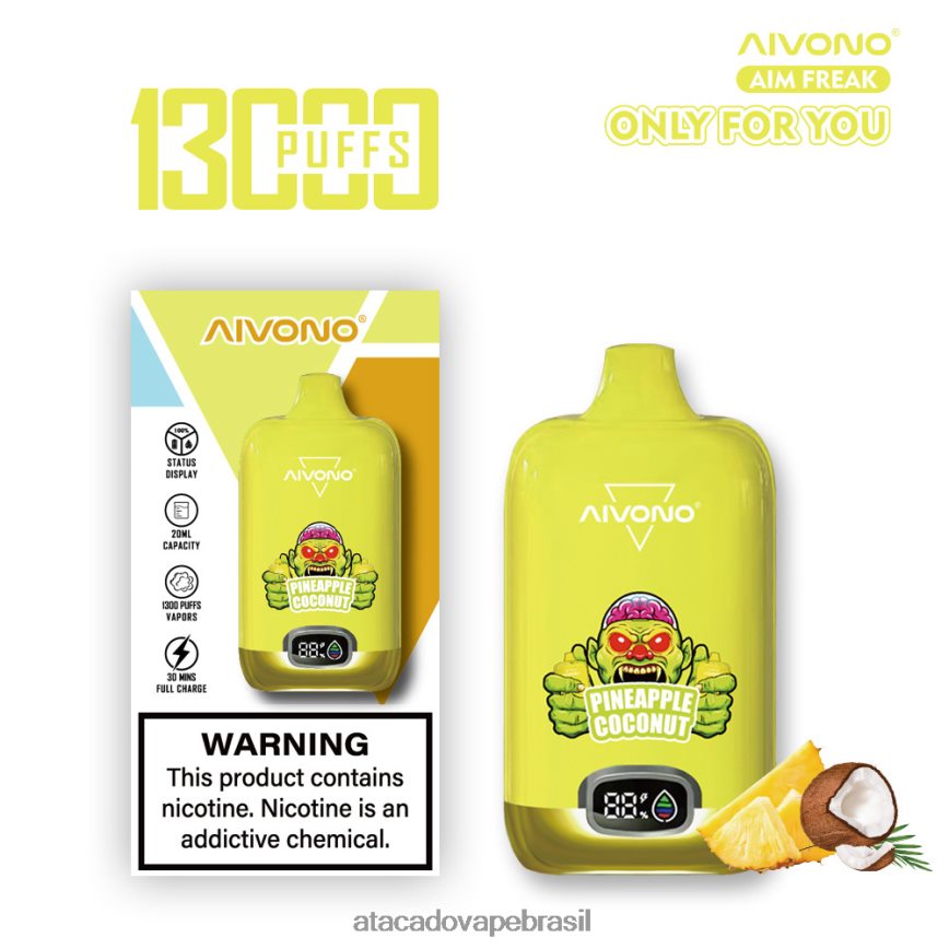 Aivono AIM FREAK 13.000 coco abacaxi - 4N686L248 Atacado Vaporizador