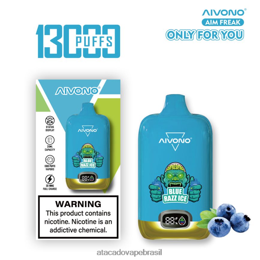 Aivono AIM FREAK 13.000 gelo azul - 4N686L242 Vape Brasília Taguatinga