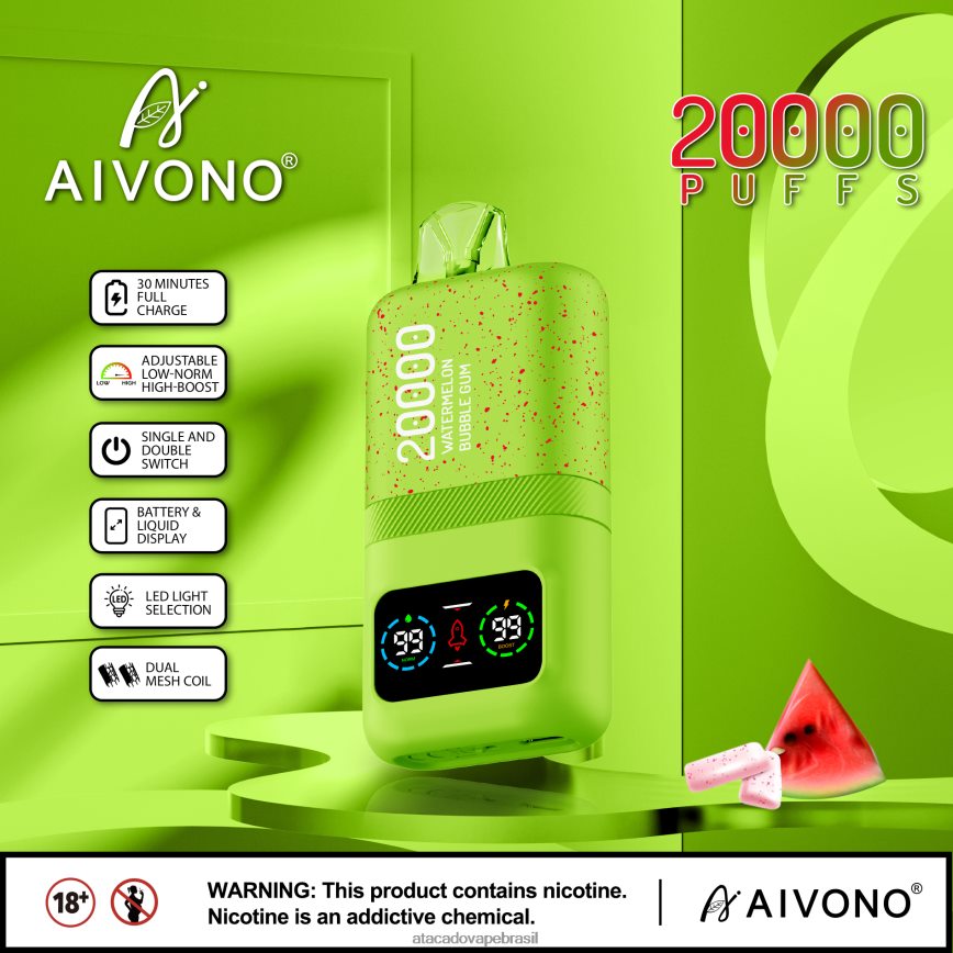 Aivono AIM magic 20.000 chiclete de melancia - 4N686L82 Vape Cigarro Eletrônico Barato