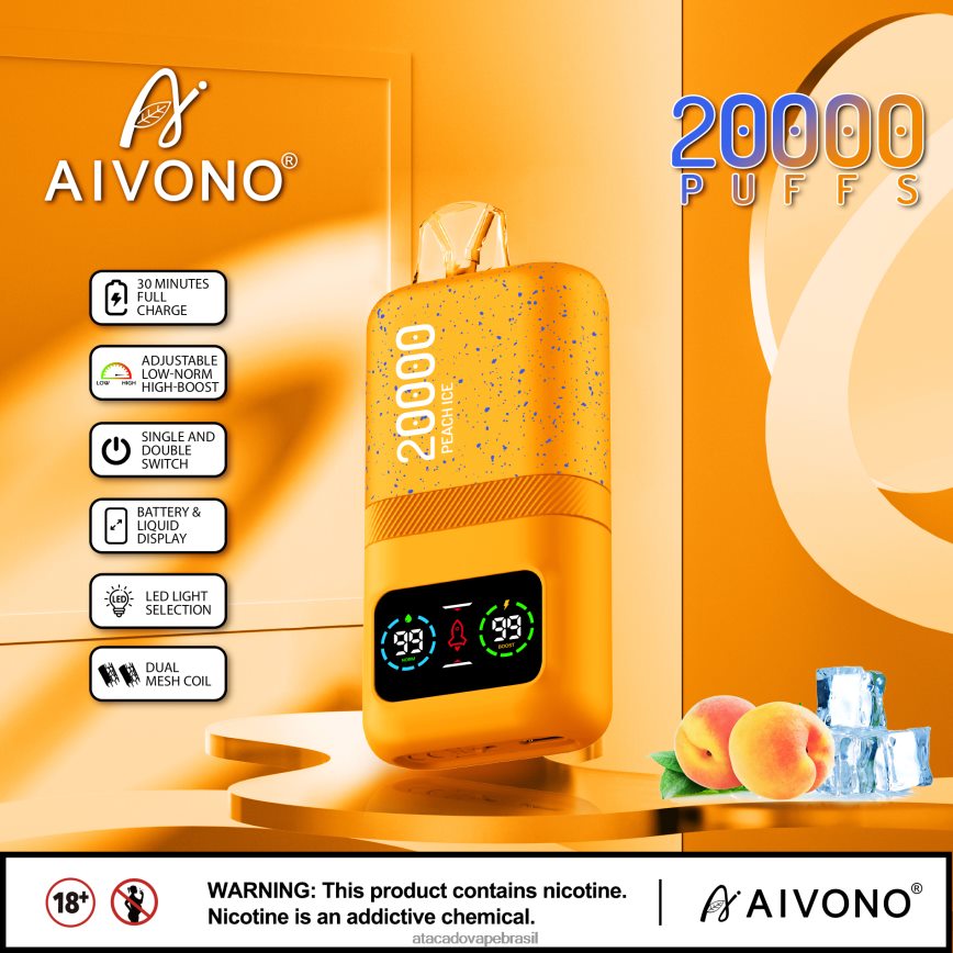 Aivono AIM magic 20.000 gelo de pêssego - 4N686L85 Atacado Vape Brasil