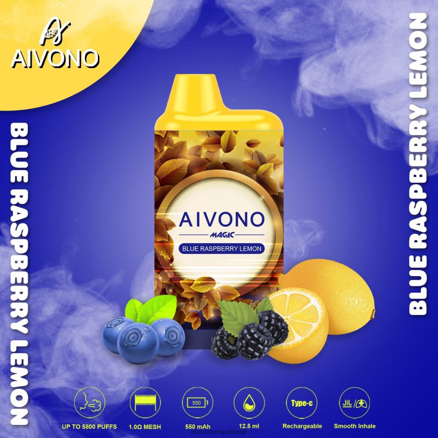 Aivono AIM MAGIC cigarro de caixa de 5800 bocas limão framboesa azul - 4N686L91 Cigarro Eletronico Vape