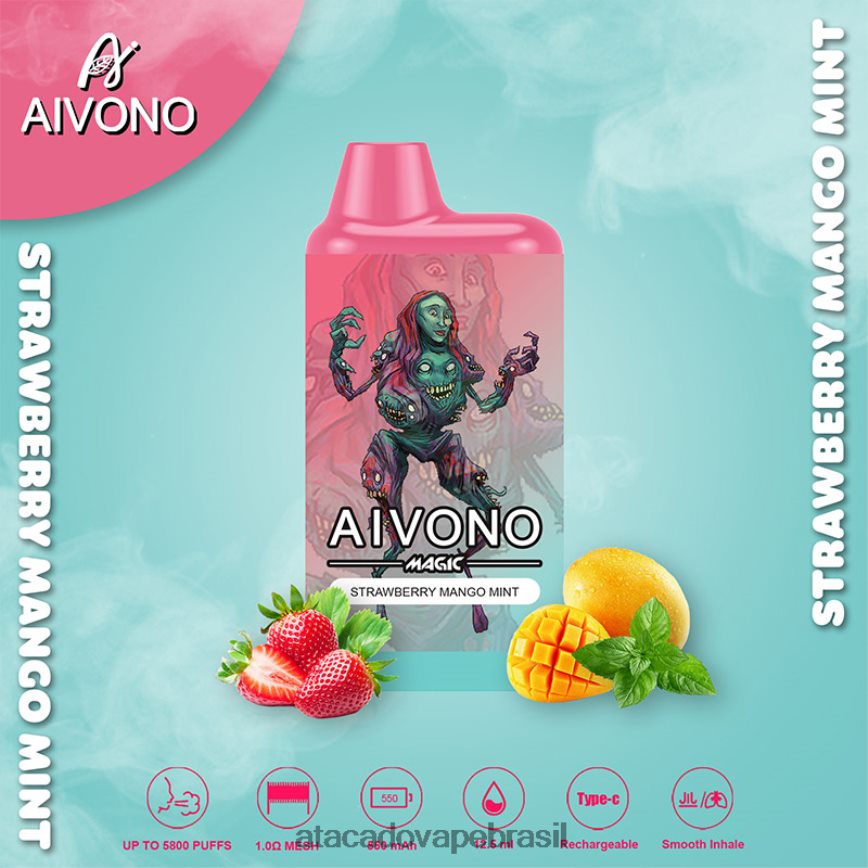 Aivono AIM MAGIC cigarro de caixa de 5800 bocas morango manga hortelã - 4N686L97 Vape Cigarro Eletronico Comprar