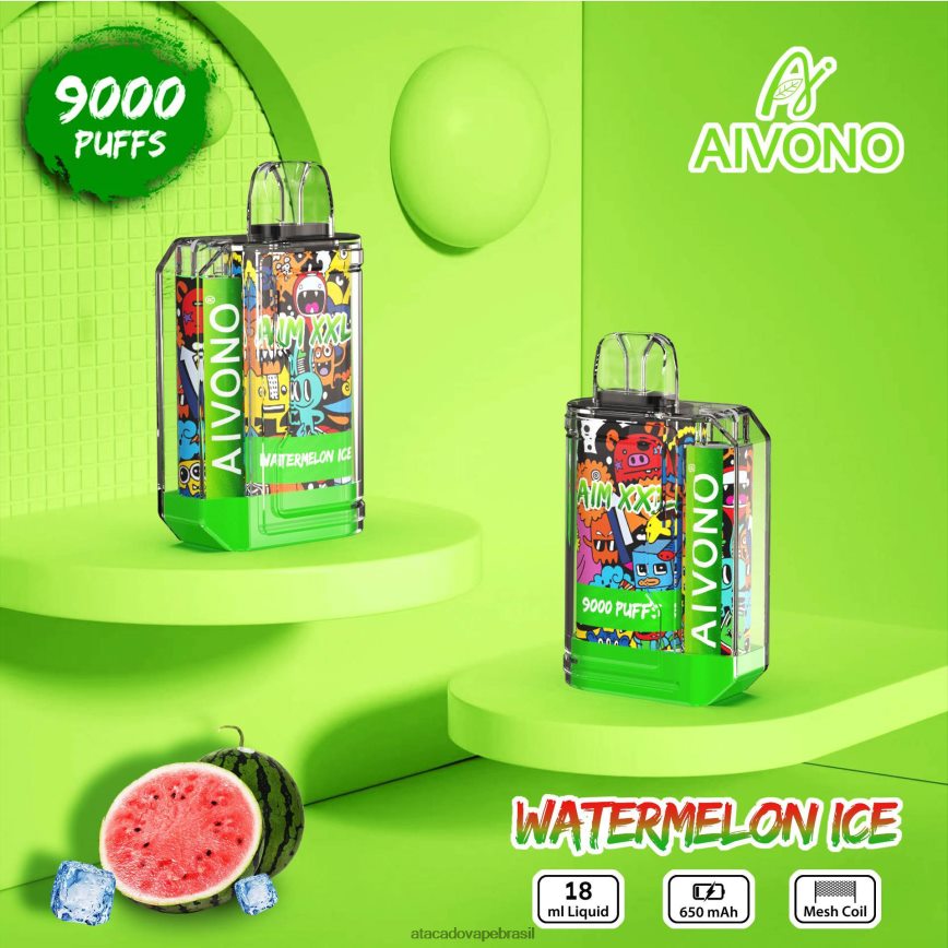 Aivono AIM XXL Adesivo de boca 9000 transparente gelo de melancia - 4N686L48 Vape Cigarro Eletronico Comprar