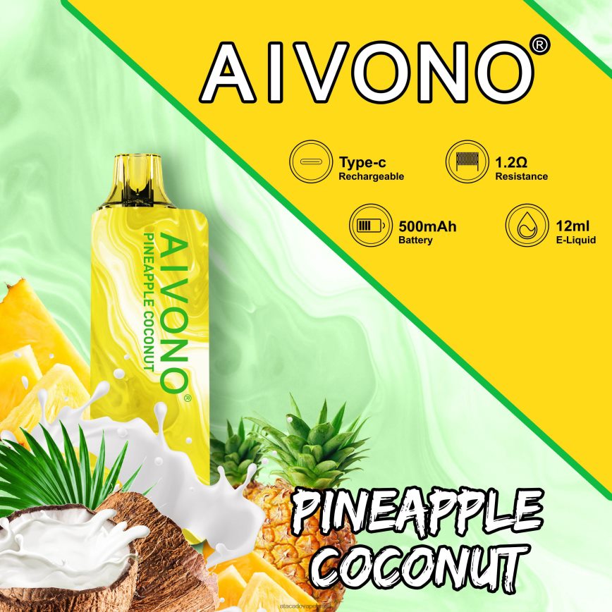 Aivono AIM GUN 7.000 coco abacaxi - 4N686L106 Atacado Vape Brasil