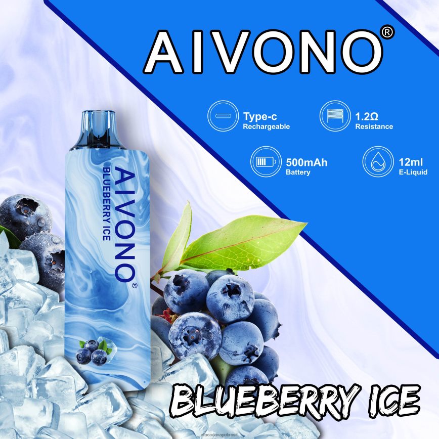 Aivono AIM GUN 7.000 gelo de mirtilo - 4N686L104 Vape Cigarro Eletronico Comprar