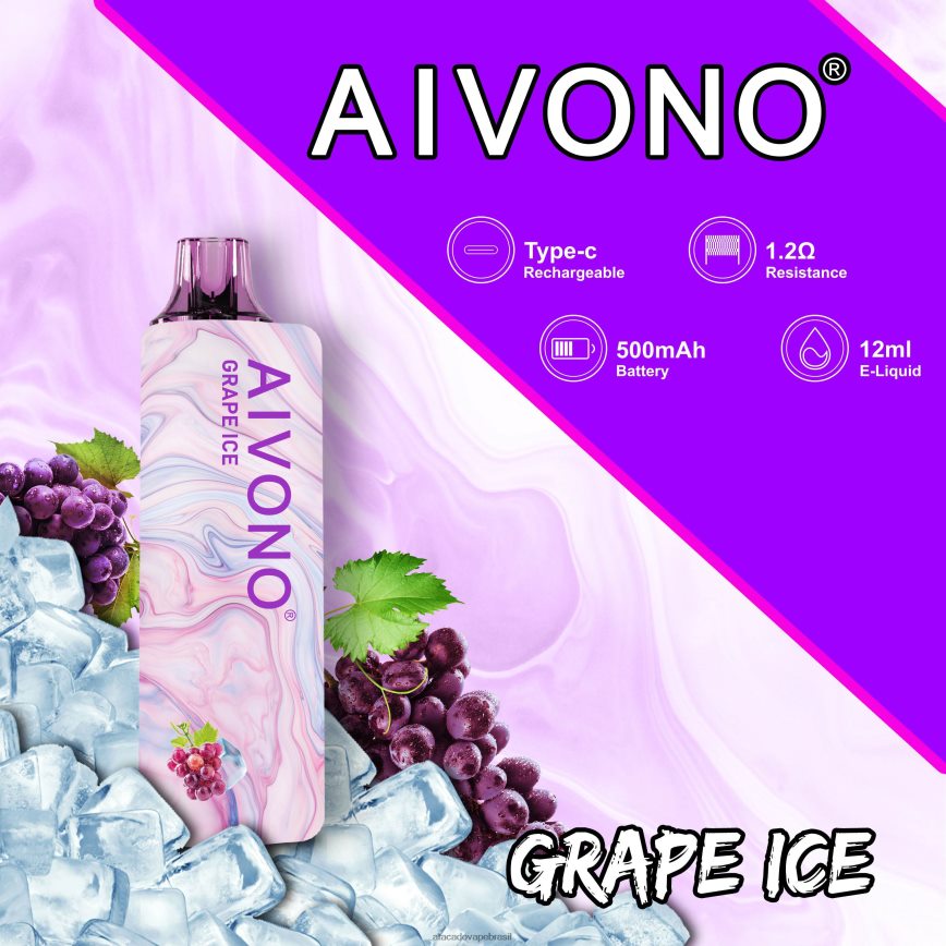 Aivono AIM GUN 7.000 gelo de uva - 4N686L102 Vape Brasília Taguatinga