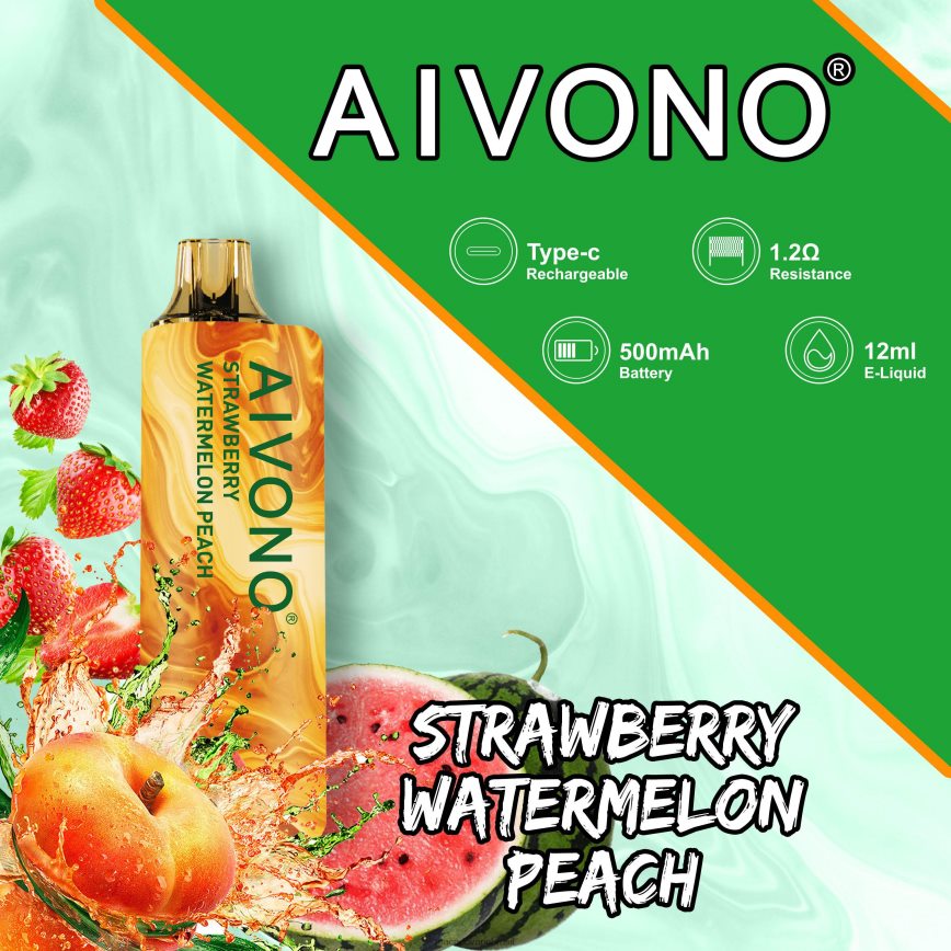 Aivono AIM GUN 7.000 morango melancia pêssego - 4N686L108 Atacado Vaporizador