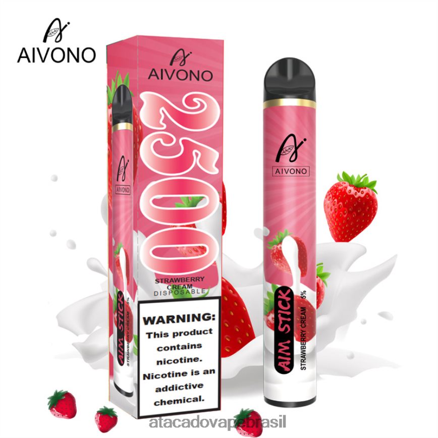 Aivono AIM STICK 2500 creme de morango - 4N686L155 Atacado Vape Brasil