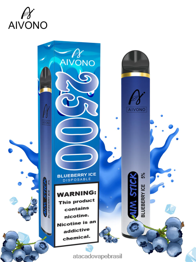 Aivono AIM STICK 2500 gelo de mirtilo - 4N686L152 Vape Cigarro Eletrônico Barato