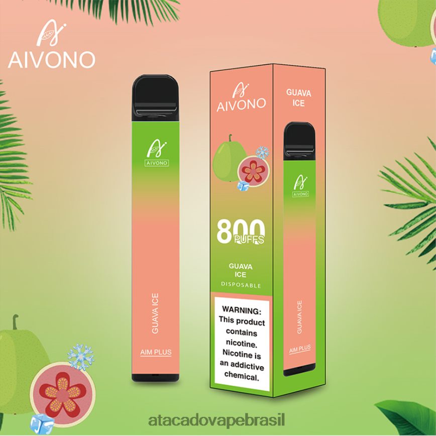 Aivono AIM PLUS 800 gelo de goiaba - 4N686L180 Vape Cigarro Eletrônico Barato